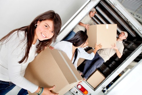 Packed belongings labeled for a professional Archway removals service
